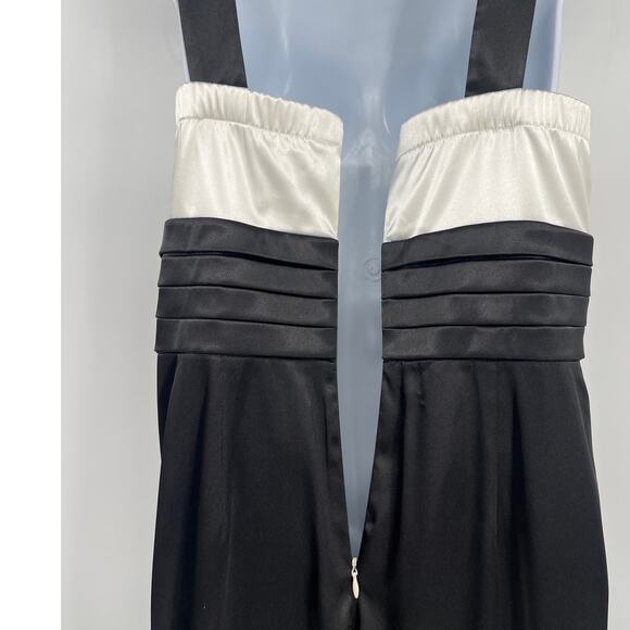 NW Collection Satin Rosette Dress 8 Holiday Old Money Monochrome Audry Hepburn - Picture 7 of 9